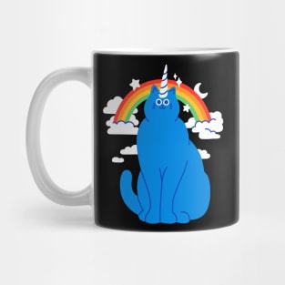 Blue Unicorn Cat Mug